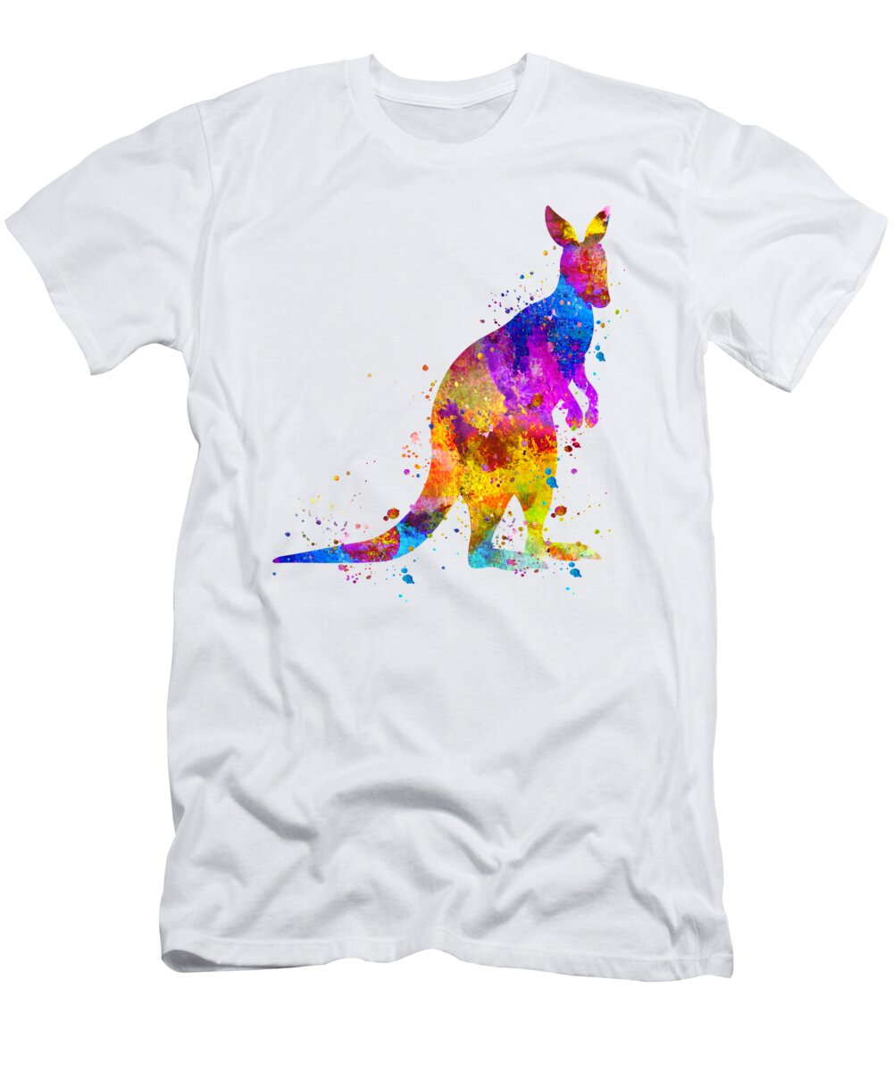 Watercolor Kangaroo Art T-Shirt by Zuzi 's - Fine Art America