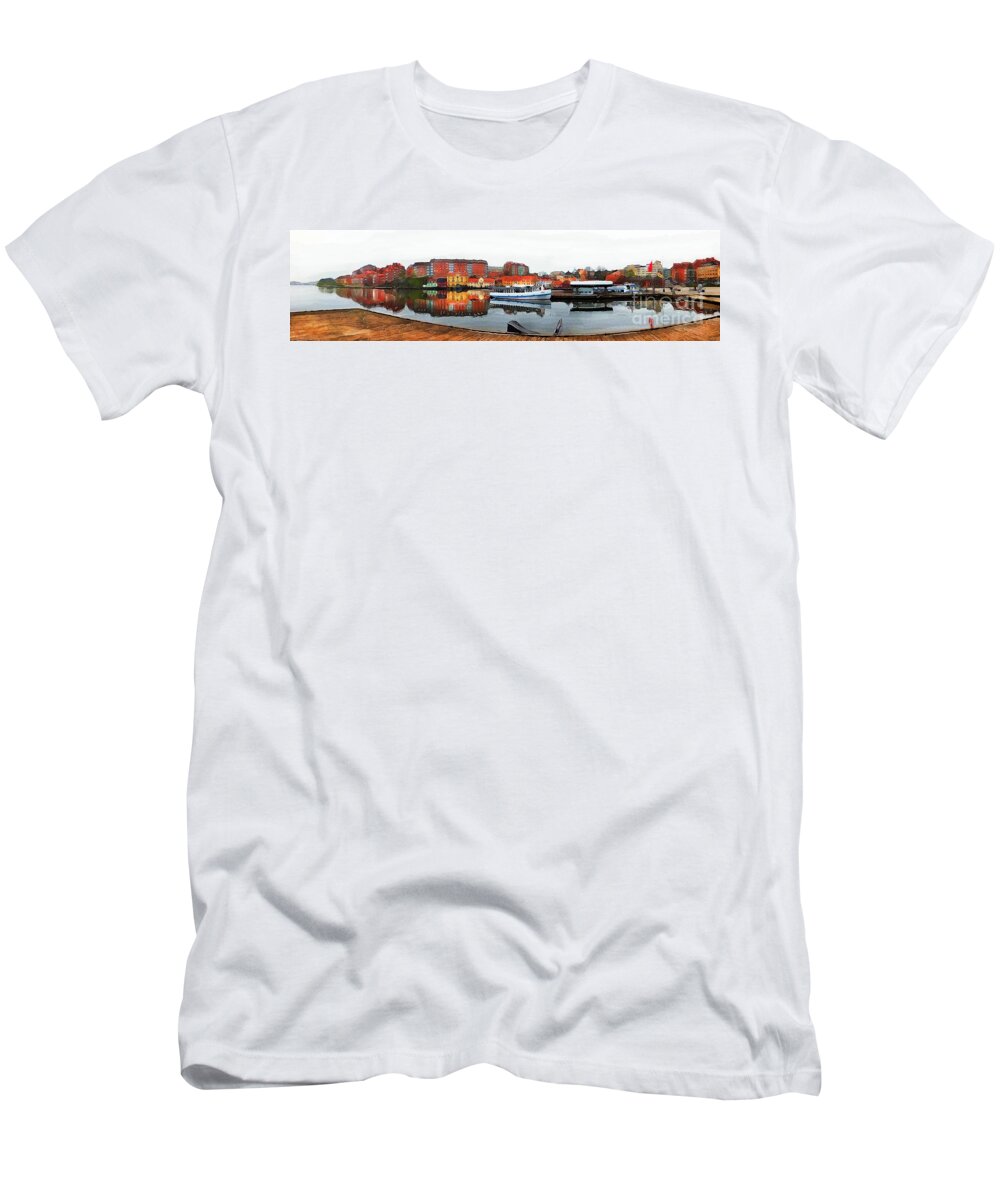 Karlskrona T-Shirt featuring the painting Karlskrona 9 watercolor painting by Justyna Jaszke JBJart