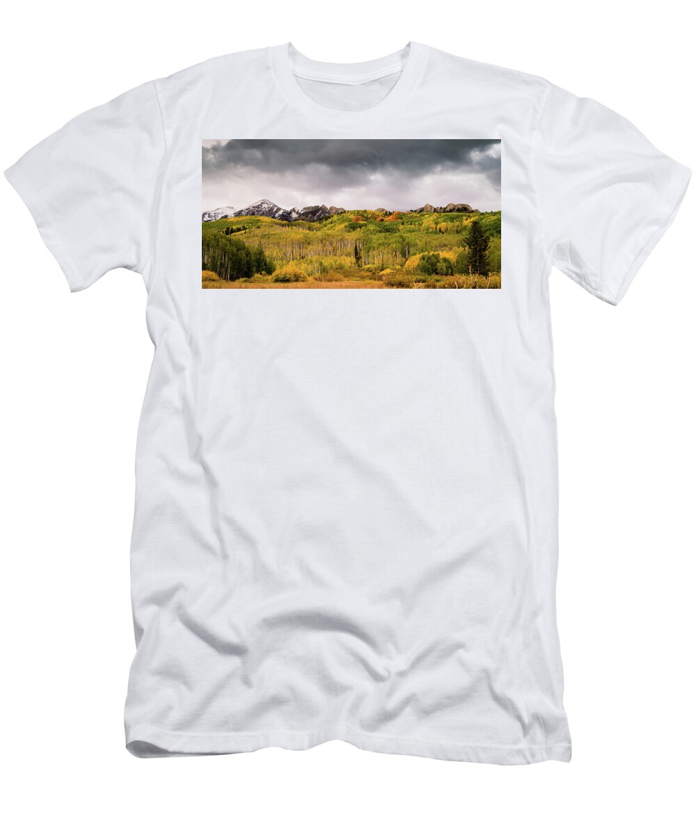 Aspen T-Shirt featuring the photograph Kebler Pass by Stephen Holst