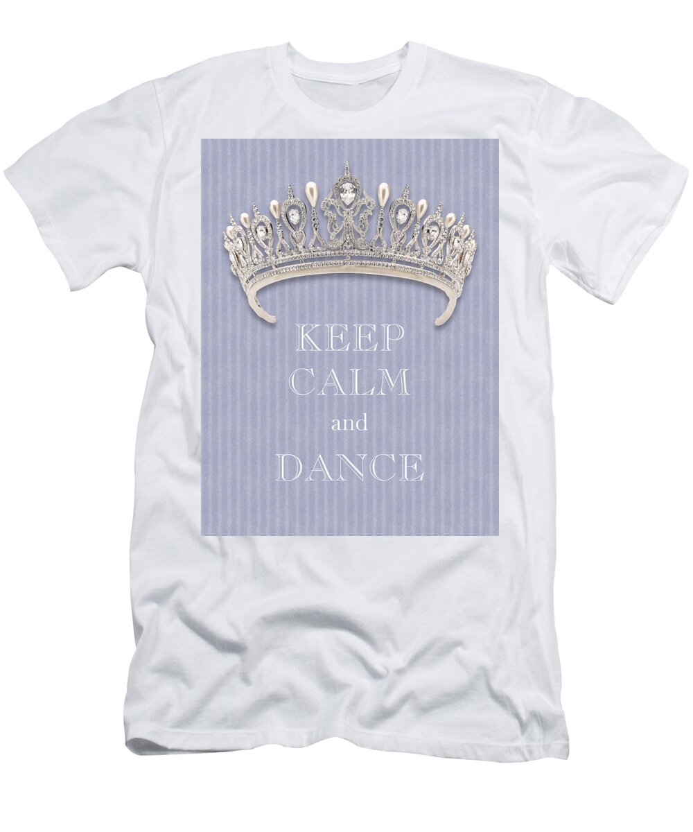 Keep Calm And Dance T-Shirt featuring the photograph Keep Calm and Dance Diamond Tiara Lavender Flannel by Kathy Anselmo