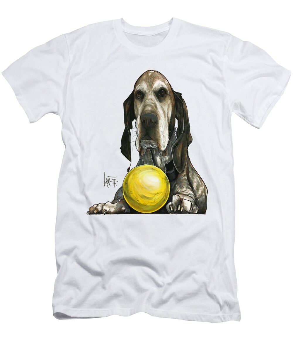 Pet Portrait T-Shirt featuring the drawing Kent 3202 by Canine Caricatures By John LaFree
