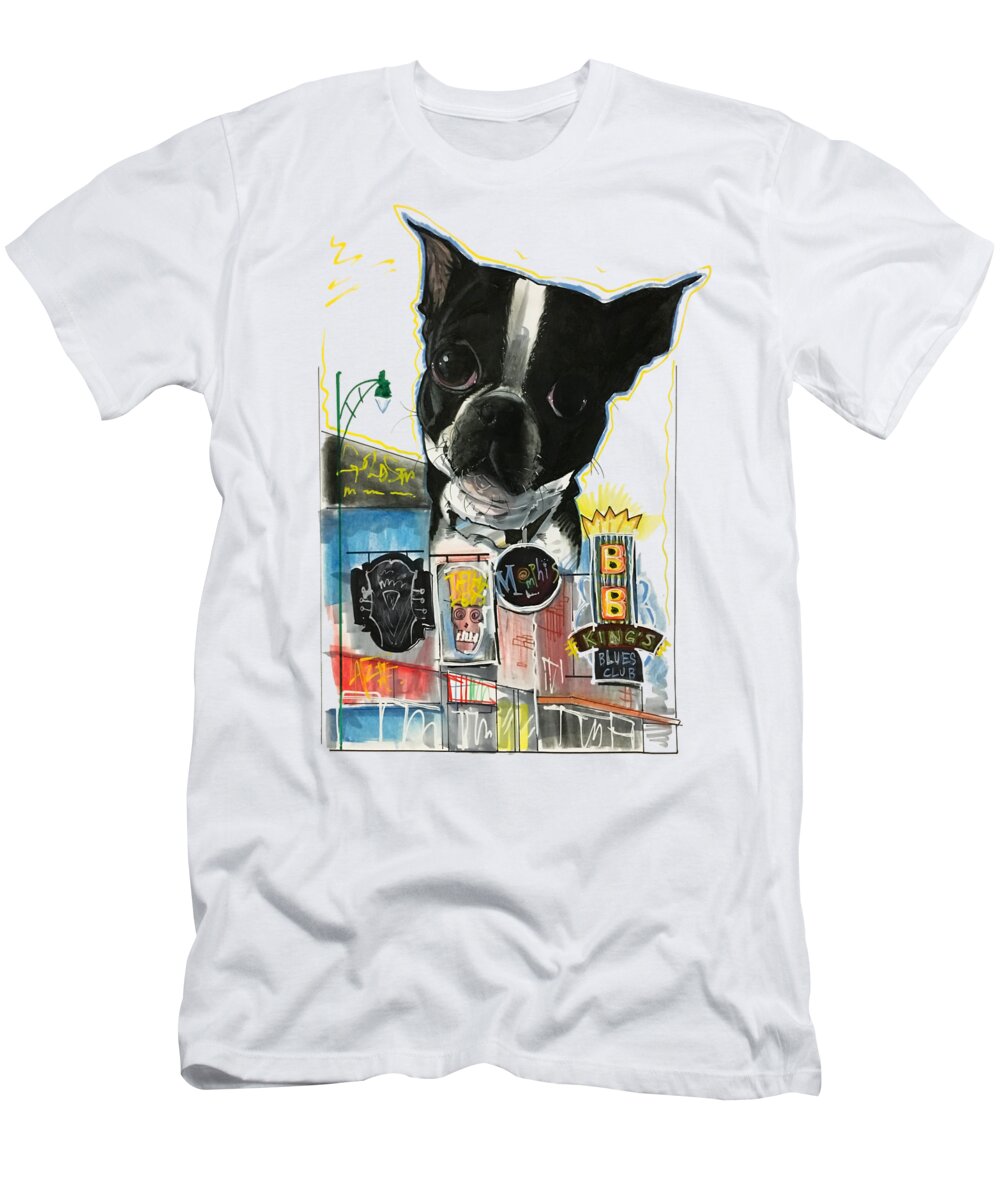 Pet Portrait T-Shirt featuring the drawing Kilner 3221 by Canine Caricatures By John LaFree