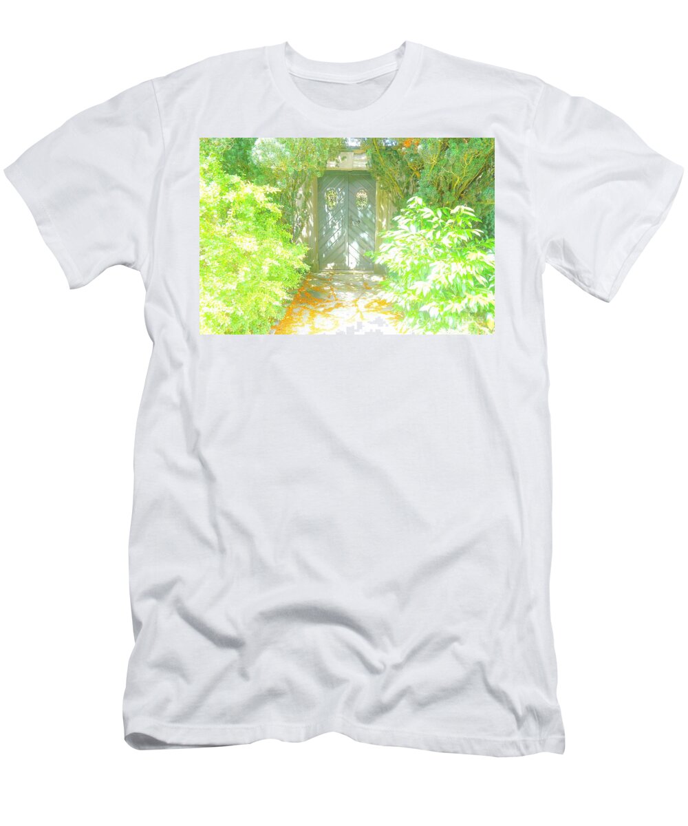 Door T-Shirt featuring the photograph Knock and ask by Merle Grenz