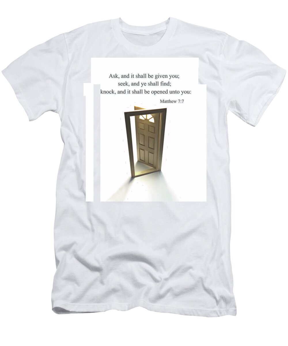 Matthew 7:7 T-Shirt featuring the photograph Knock by Morgan Carter