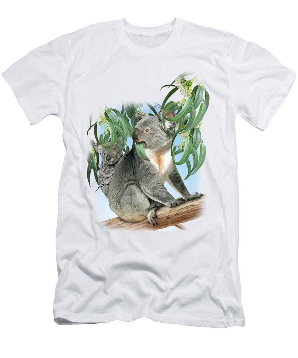Biology T-Shirt featuring the drawing Koala by Vladimir Timokhanov