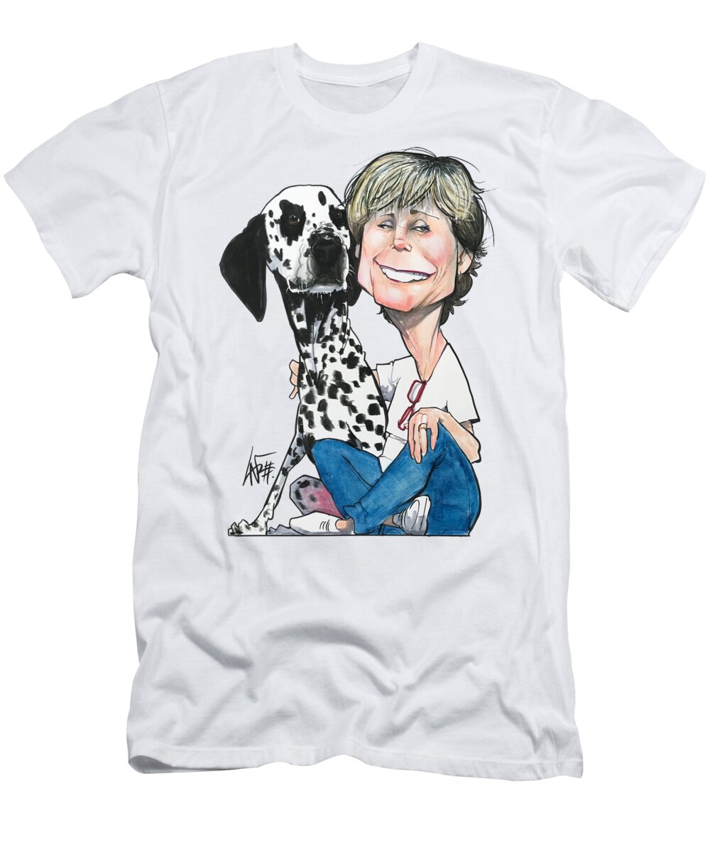 Dalmatian T-Shirt featuring the drawing Krug 3740 by Canine Caricatures By John LaFree