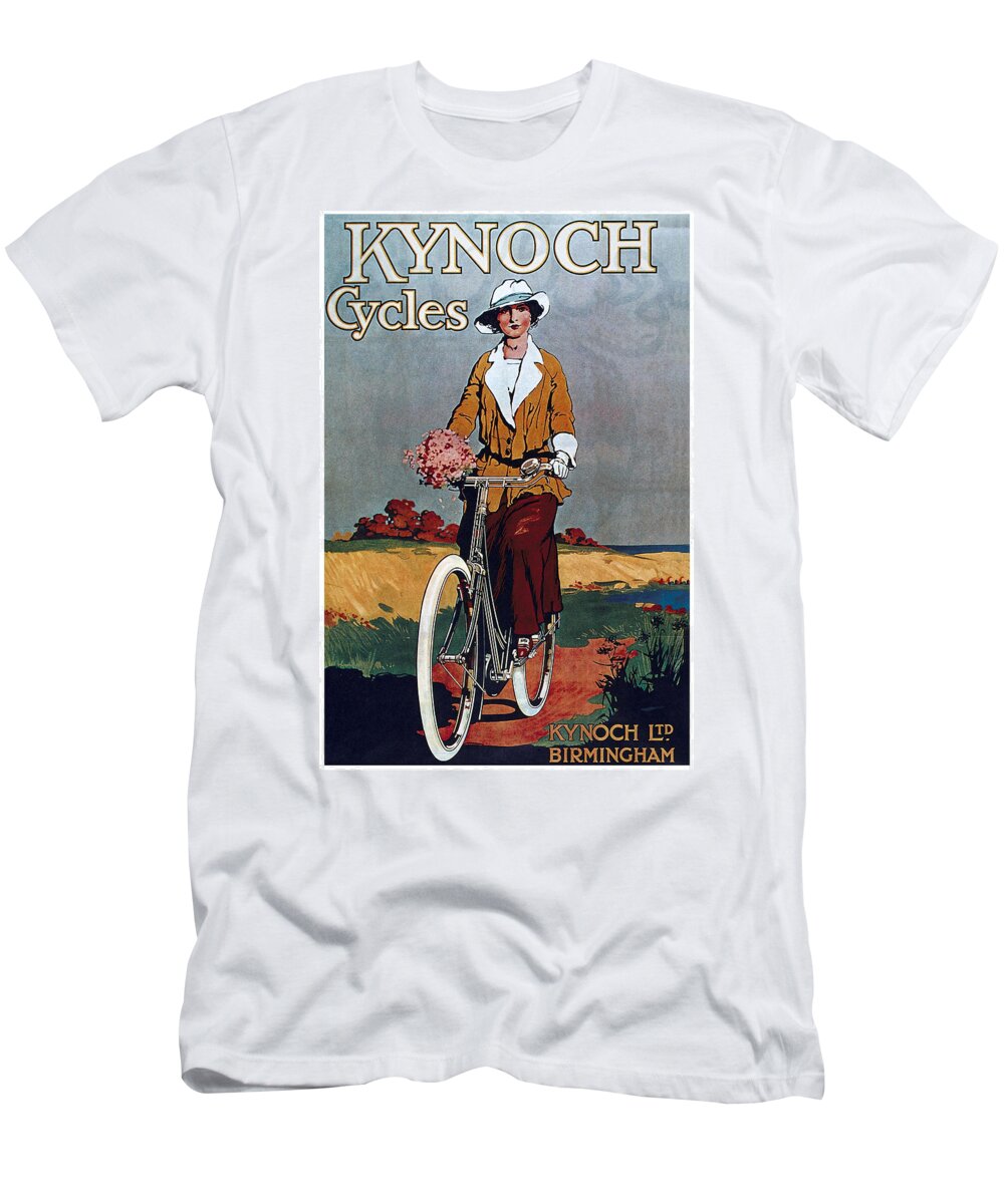 Vintage T-Shirt featuring the mixed media Kynoch Cycles - Bicycle - Vintage Advertising Poster by Studio Grafiikka