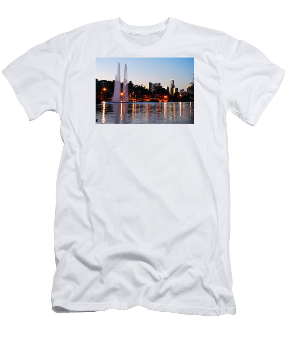 Echo T-Shirt featuring the photograph LA from Echo Lake by James Kirkikis