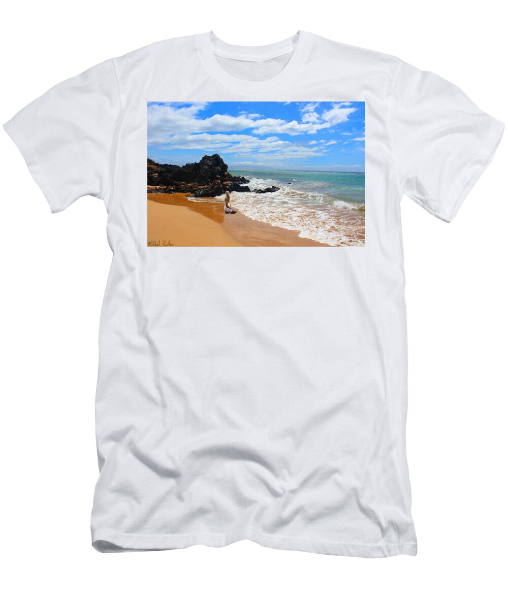 Hawaii T-Shirt featuring the photograph Lady on Hawaiian Beach by Michael Rucker