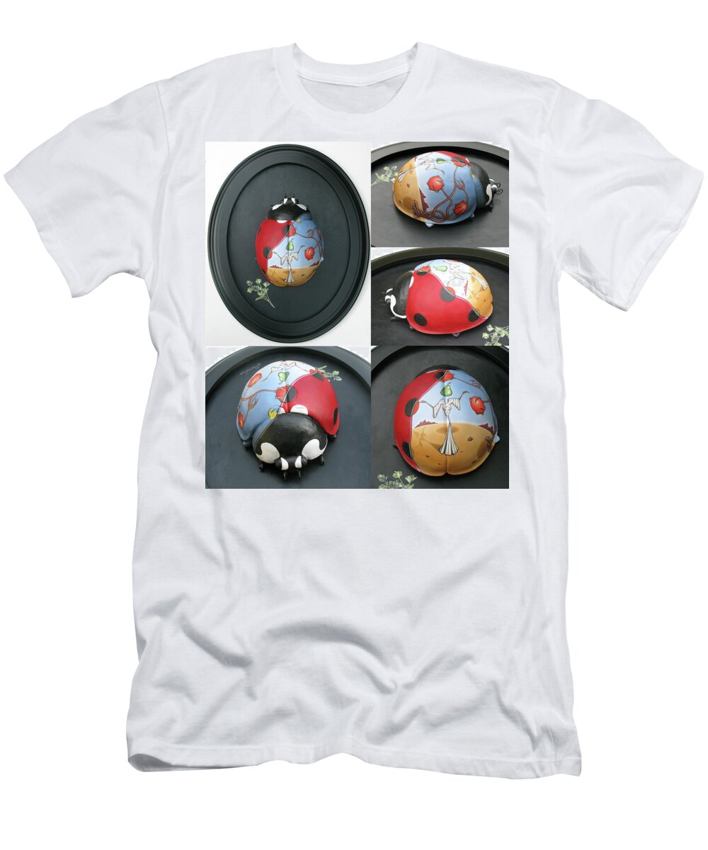 T-Shirt featuring the painting Ladybug on the Half Shell by Paxton Mobley