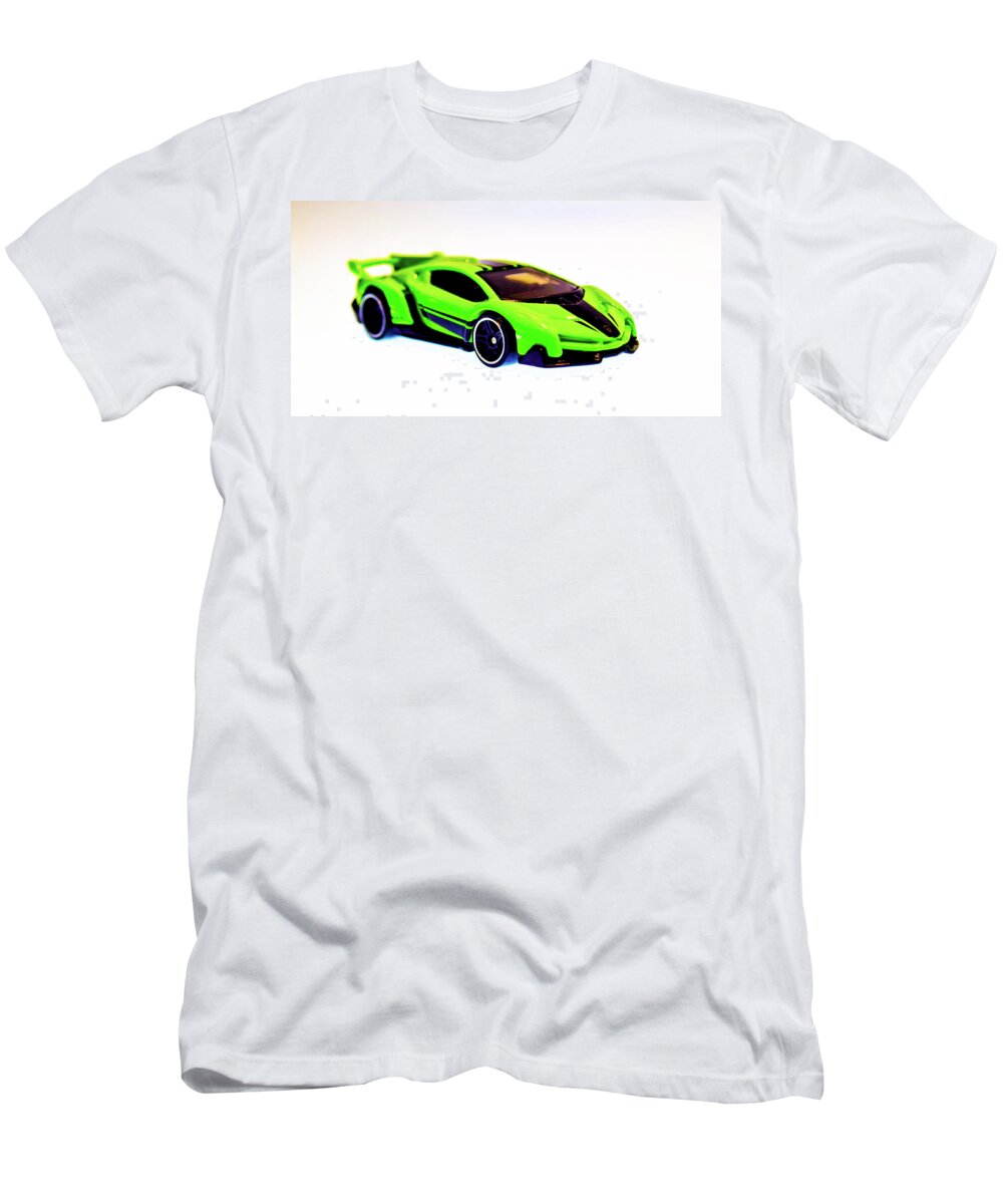 Lamborghini T-Shirt featuring the painting Lamborghini Veneno 2018 Hot Wheels by Stephen Humphries