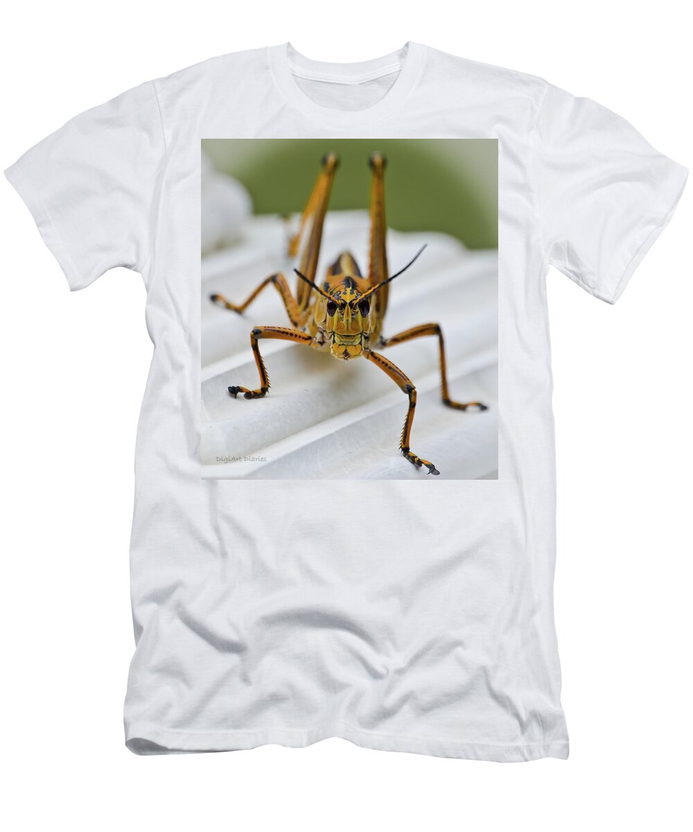 Grasshopper T-Shirt featuring the photograph Land Lubber by DigiArt Diaries by Vicky B Fuller