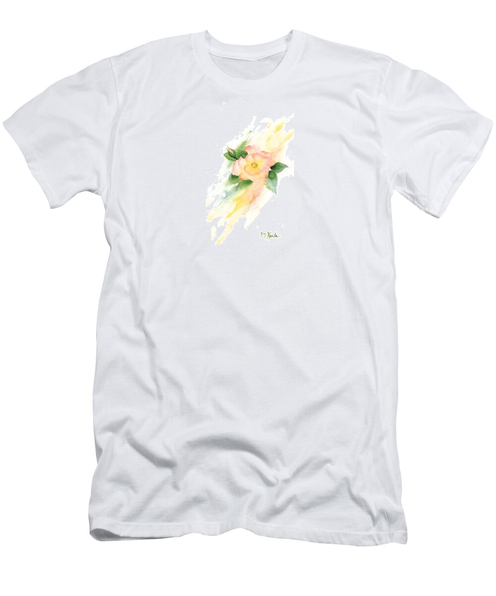 Flower T-Shirt featuring the painting Last Rose of Summer by Marsha Karle