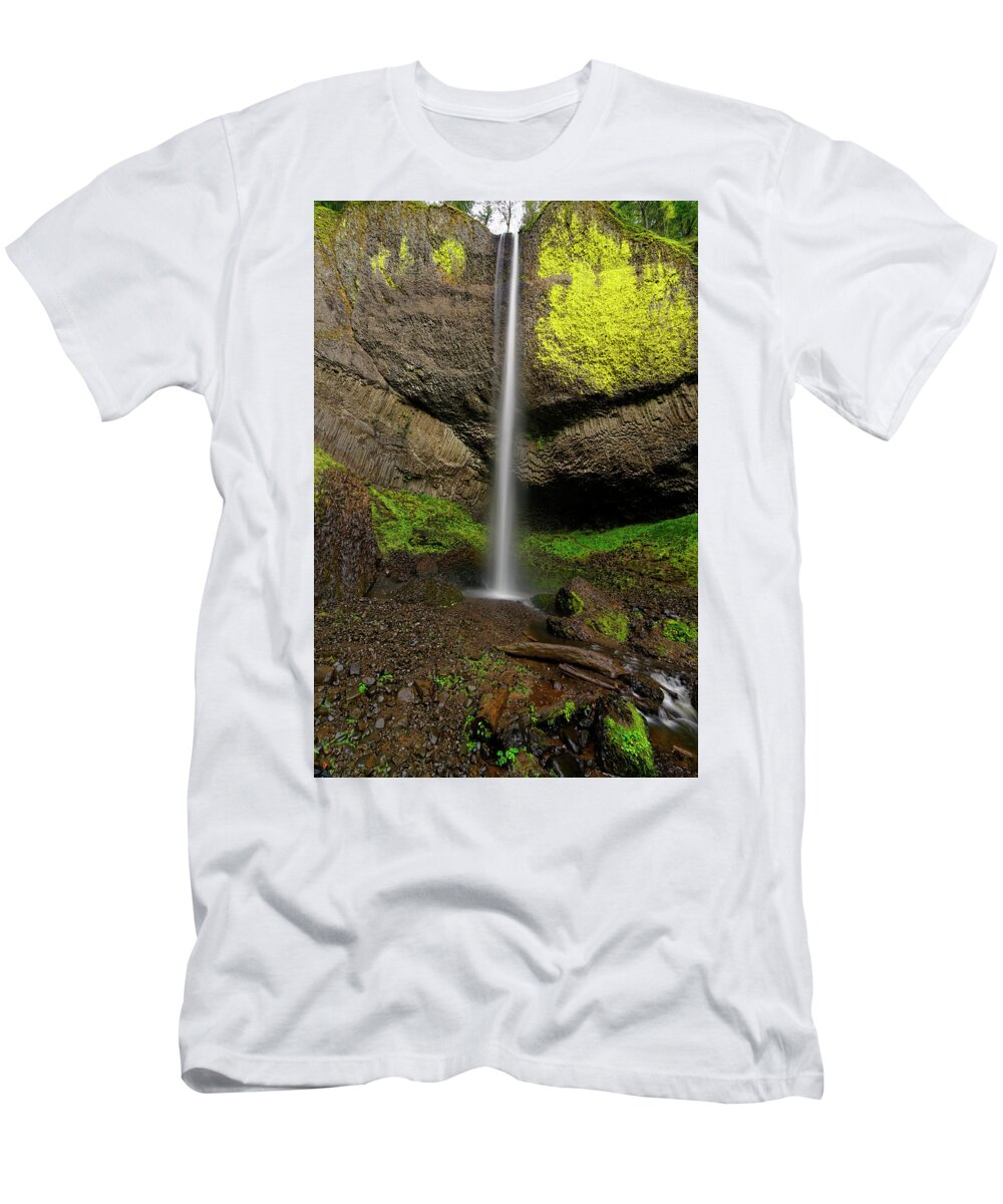 Columbia River Gorge T-Shirt featuring the photograph Latourell Falls by Jonathan Davison