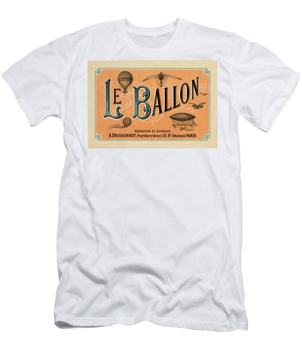  T-Shirt featuring the drawing Le Balloon by Vintage Pix