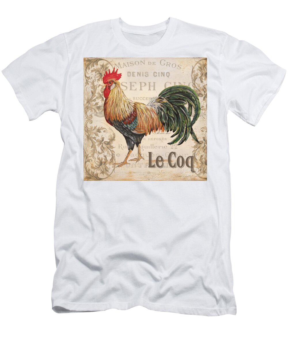 Beautiful T-Shirt featuring the painting Le Coq-JP3086 by Jean Plout