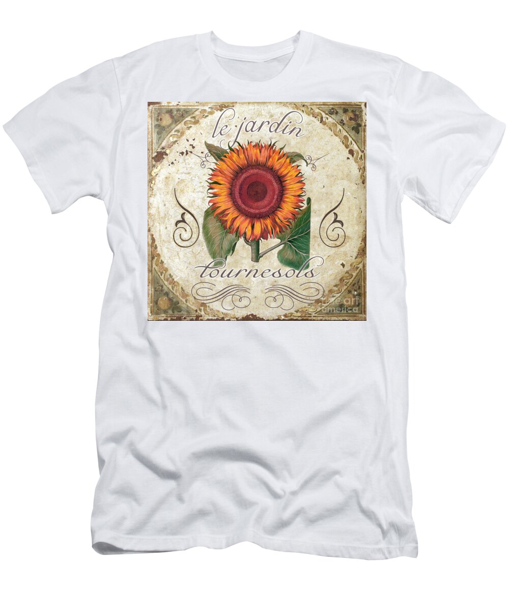 Sunflowers T-Shirt featuring the painting Le Jardin Tournesols by Mindy Sommers