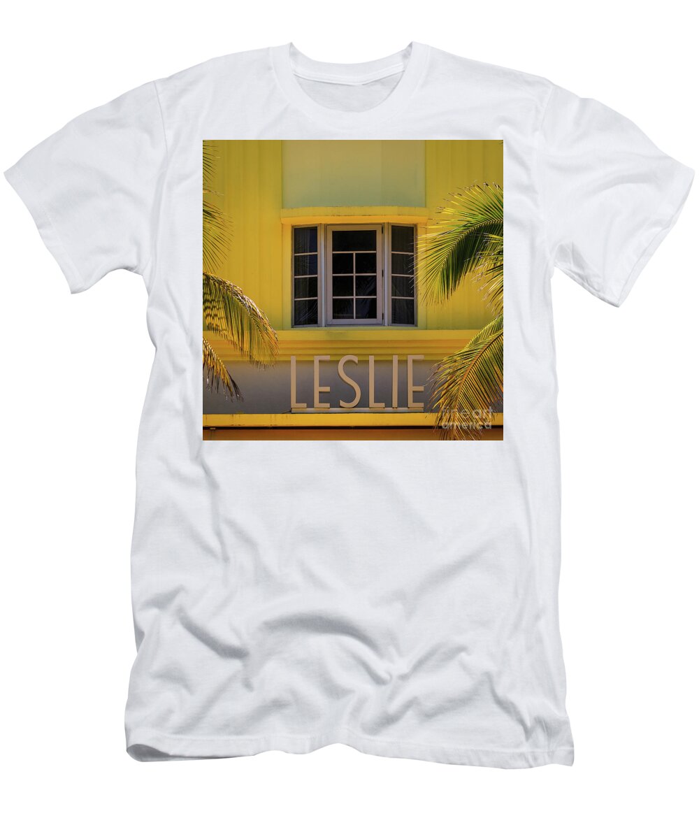 Art Deco T-Shirt featuring the photograph Leslie Hotel by Doug Sturgess