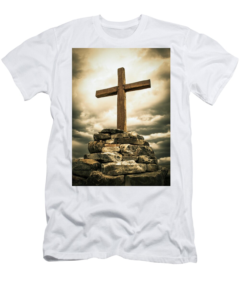 Faith T-Shirt featuring the photograph Great Smoky Mountains NC Light And Hope by Robert Stephens