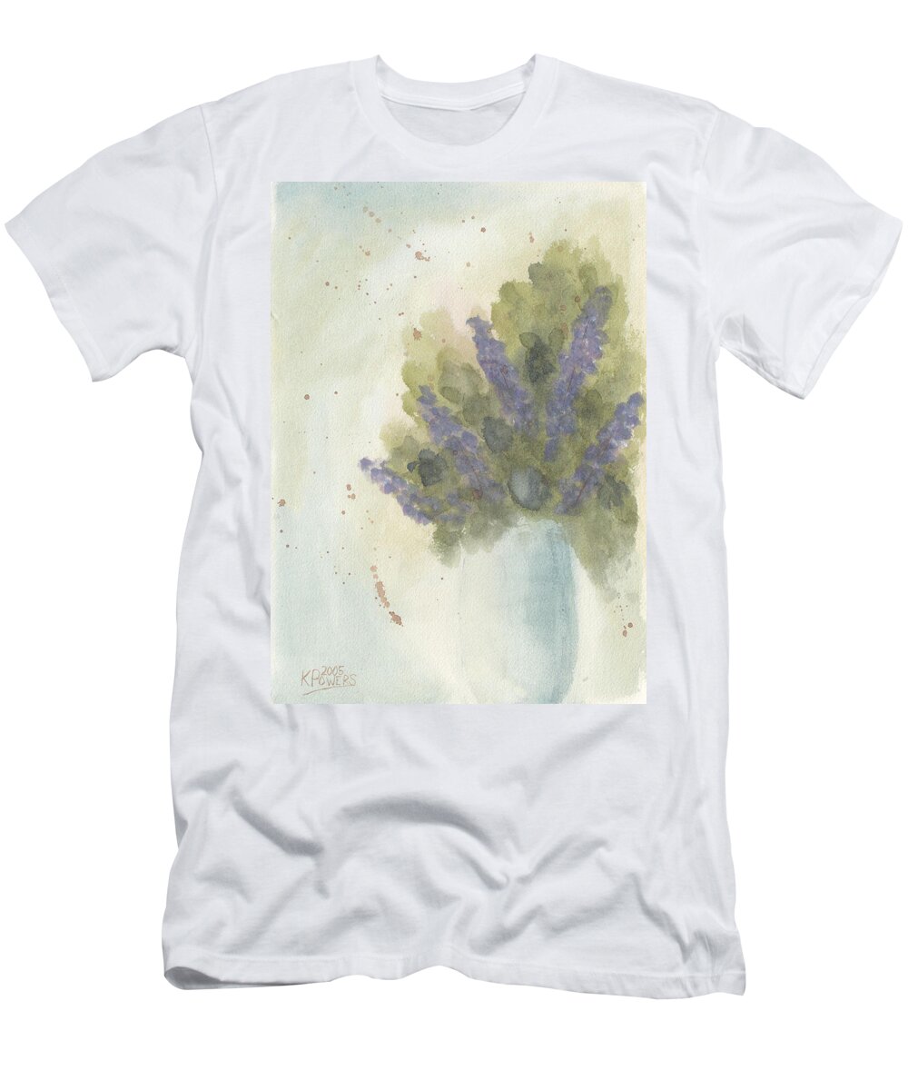 Lilac T-Shirt featuring the painting Lilacs by Ken Powers