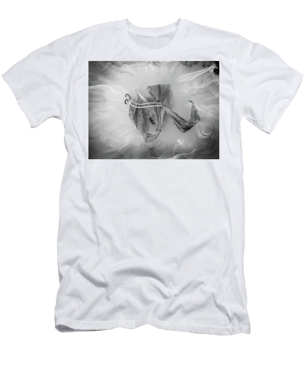 Lily T-Shirt featuring the photograph Lily in Smoke by Hugh Smith