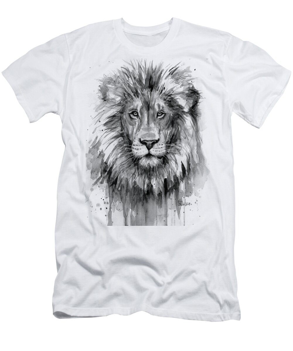 Lion Watercolor T-Shirt for Sale by Olga Shvartsur