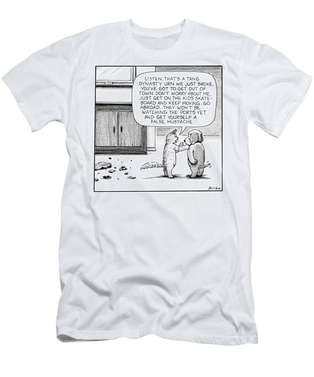 Listen T-Shirt featuring the drawing Listen thats a Tang Dynasty urn we just broke by Harry Bliss