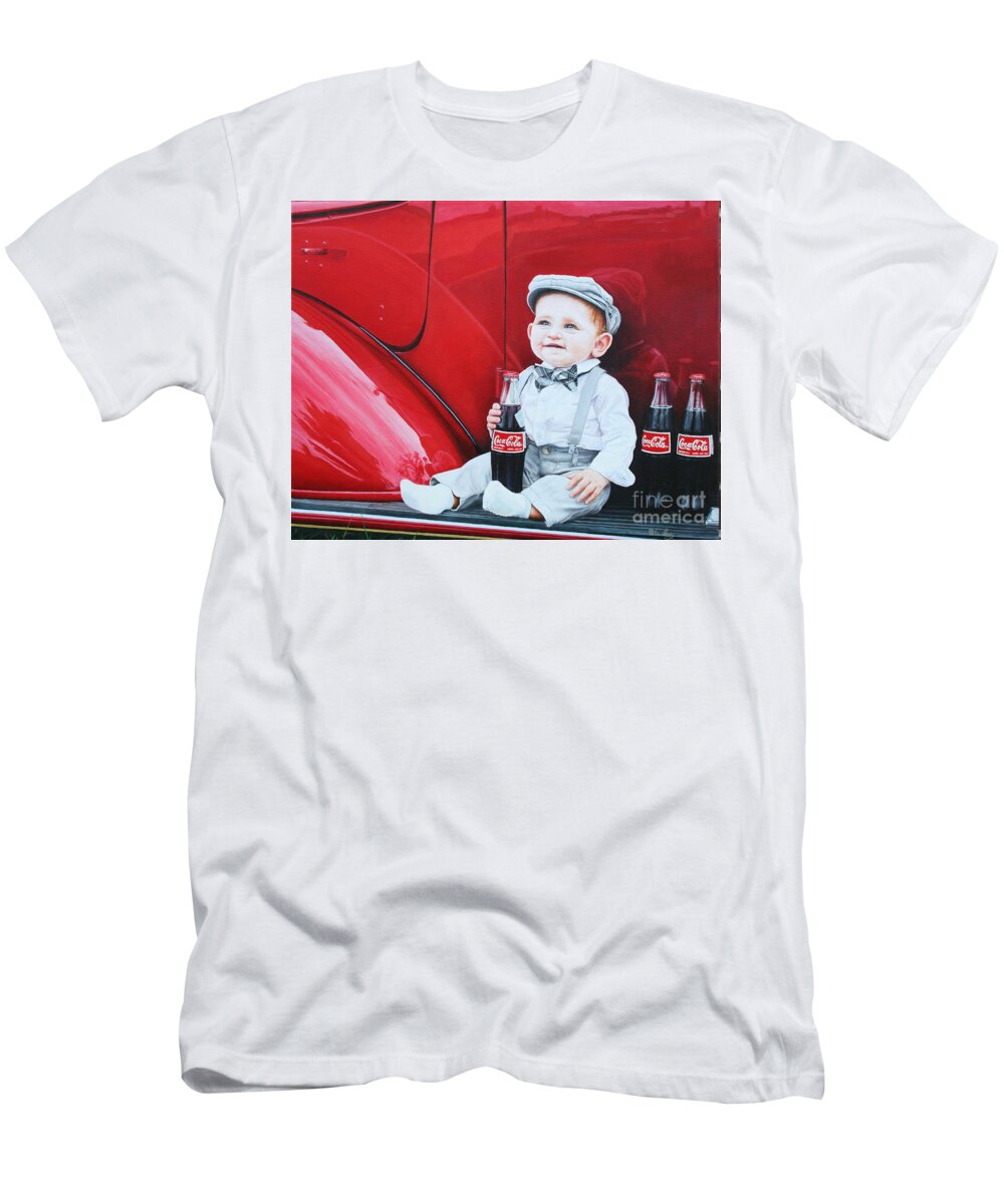 Portrait T-Shirt featuring the painting Little Mason by Mike Ivey