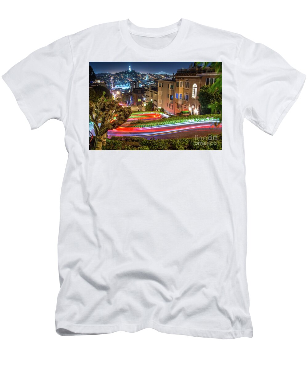 Lombard Street T-Shirt featuring the photograph Lombard Street by Michael Tidwell
