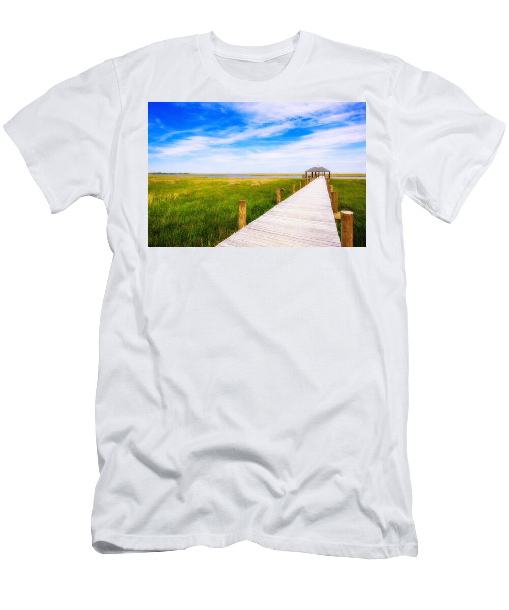 Gulf Of Mexico T-Shirt featuring the photograph Lonely Pier II by Raul Rodriguez