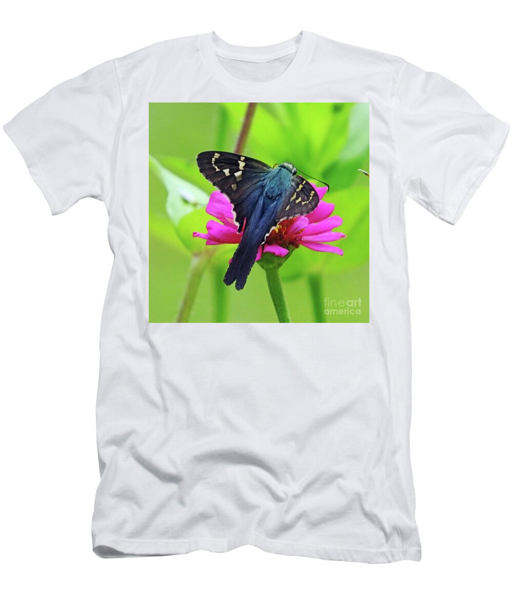 Butterfly T-Shirt featuring the photograph Long Tailed Skipper 1 by Lizi Beard-Ward