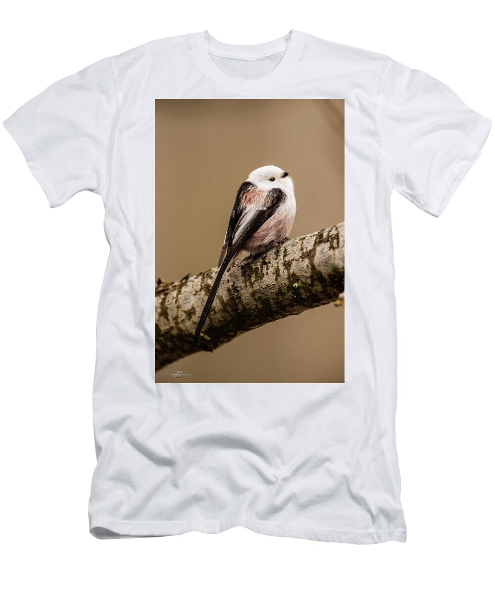 Long-tailed Tit T-Shirt featuring the photograph Long-tailed tit on the oak branch by Torbjorn Swenelius