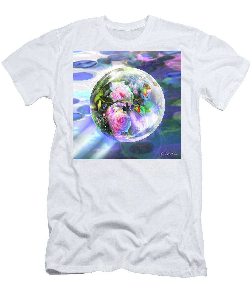  Roses T-Shirt featuring the digital art Love is all Around by Robin Moline
