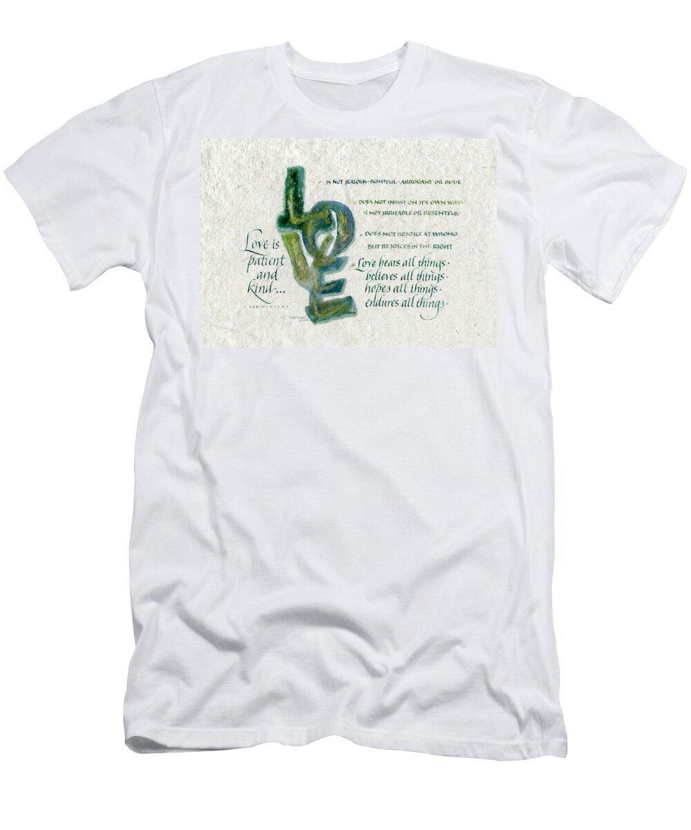 Anniversary T-Shirt featuring the painting Love is by Judy Dodds