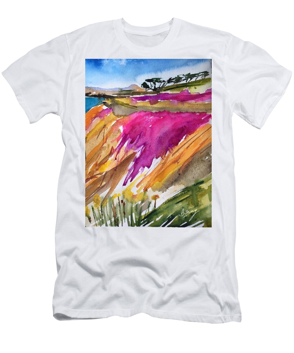 Landscape T-Shirt featuring the painting Lovers Point by Bonny Butler