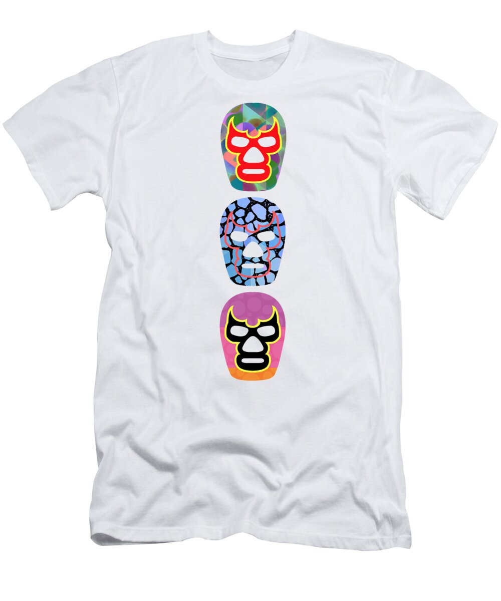 Libre Mexican Professional Wrestling Totem T-Shirt by Edward Fielding Pixels