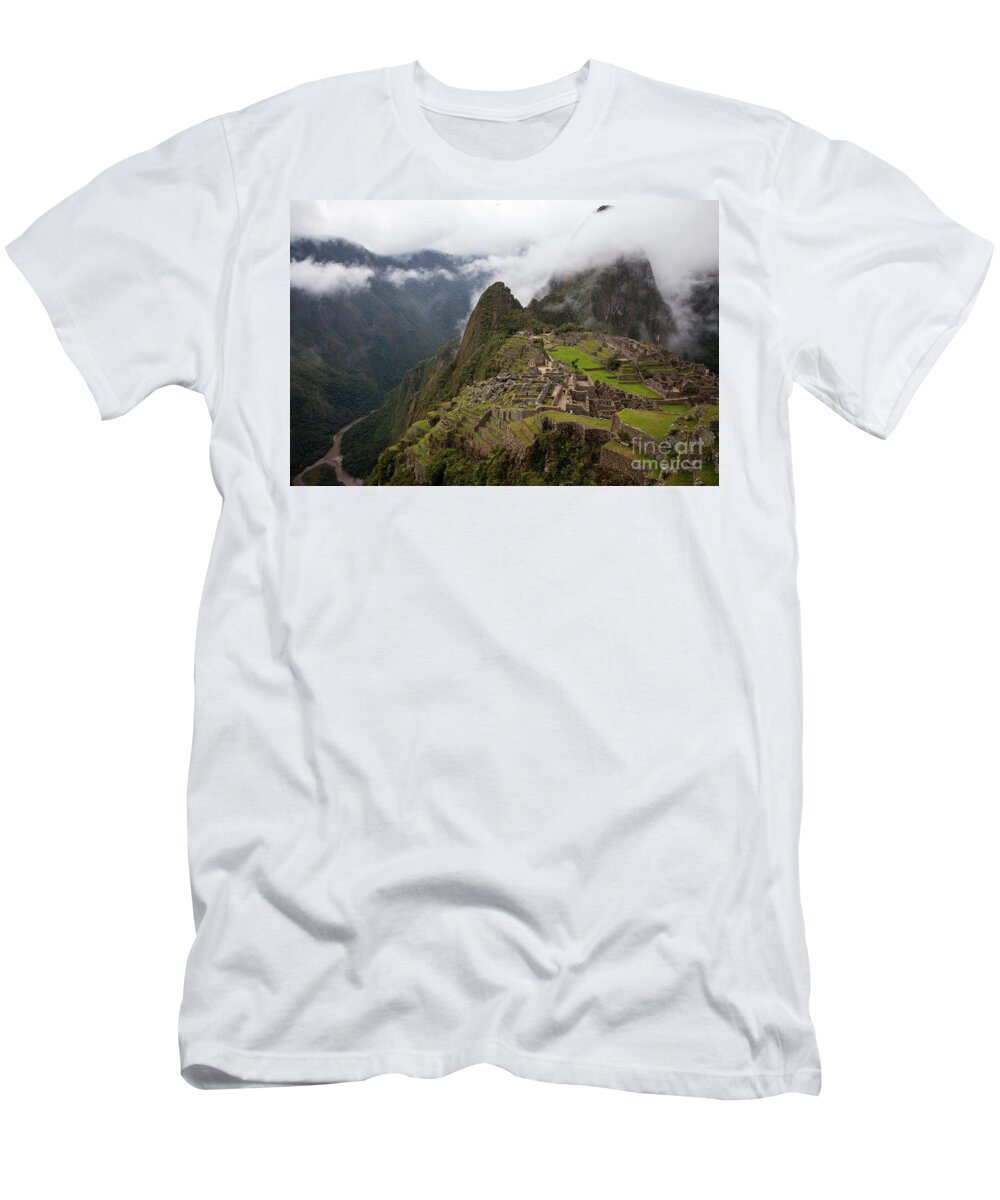 Peru T-Shirt featuring the photograph Machu Picchu by Timothy Johnson
