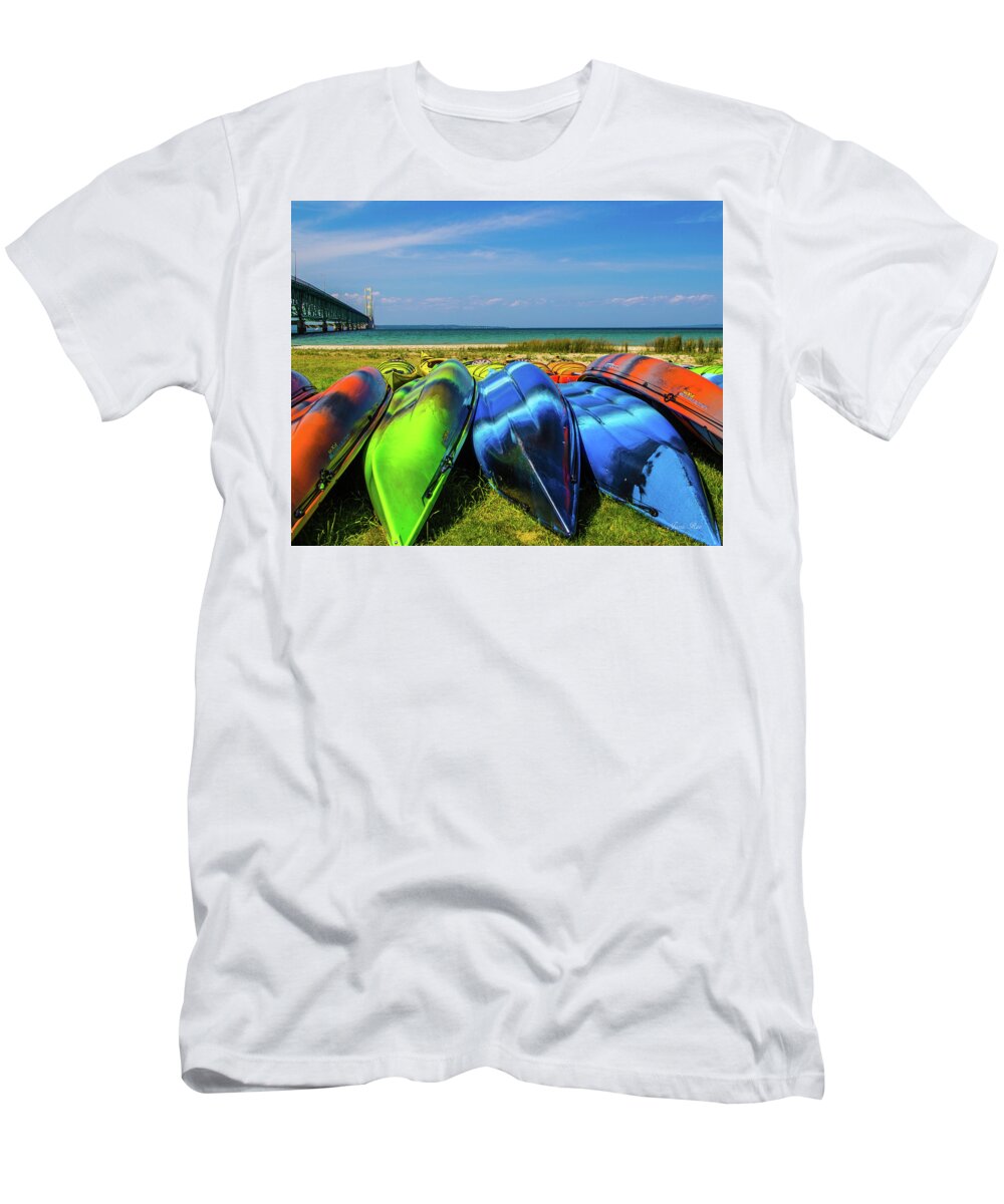 Mackinac Bridge T-Shirt featuring the photograph Mackinac Bridge 2242 by Jana Rosenkranz