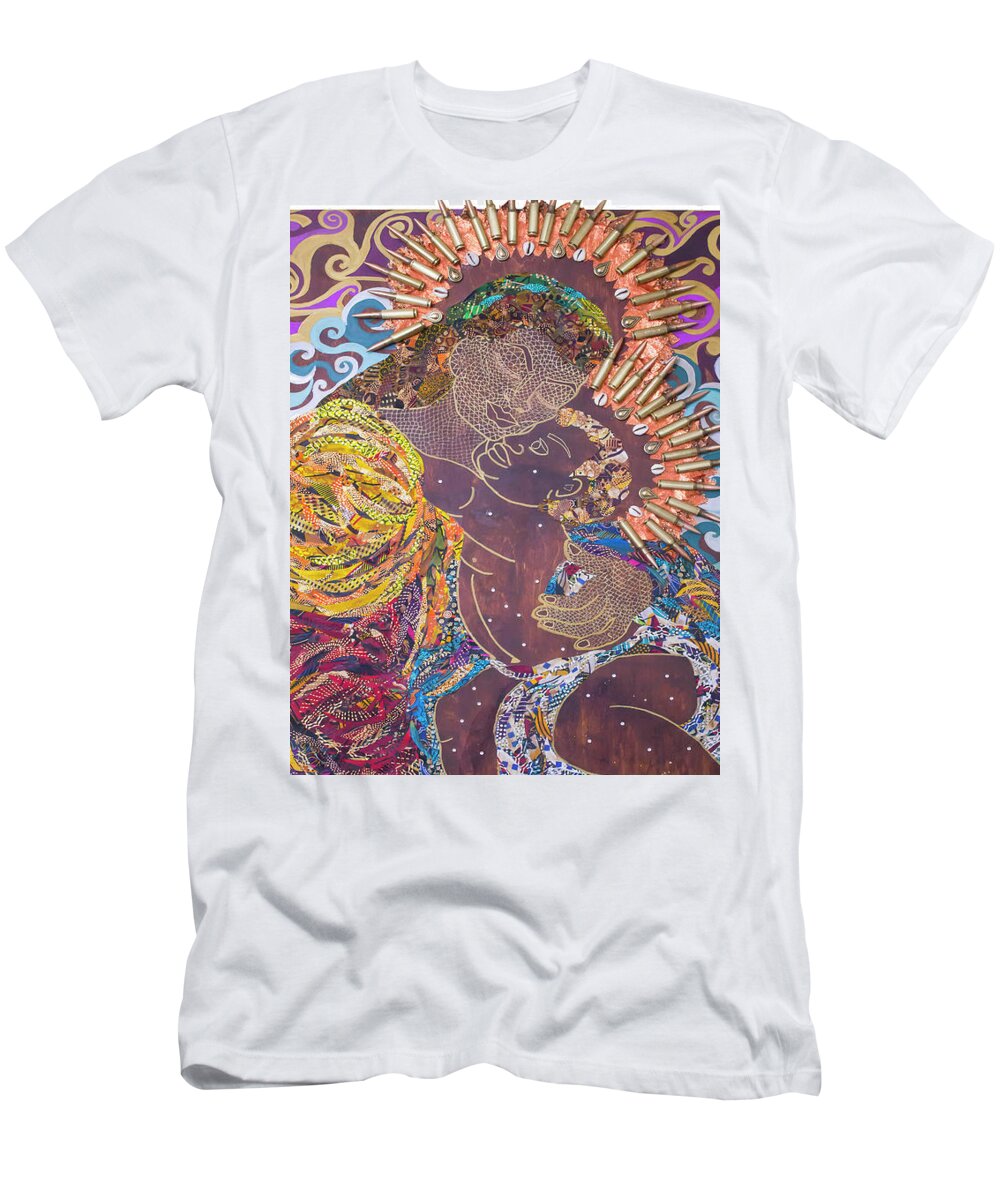 Madonna And Child T-Shirt featuring the tapestry - textile Madonna and Child The Sacred and Profane by Apanaki Temitayo M