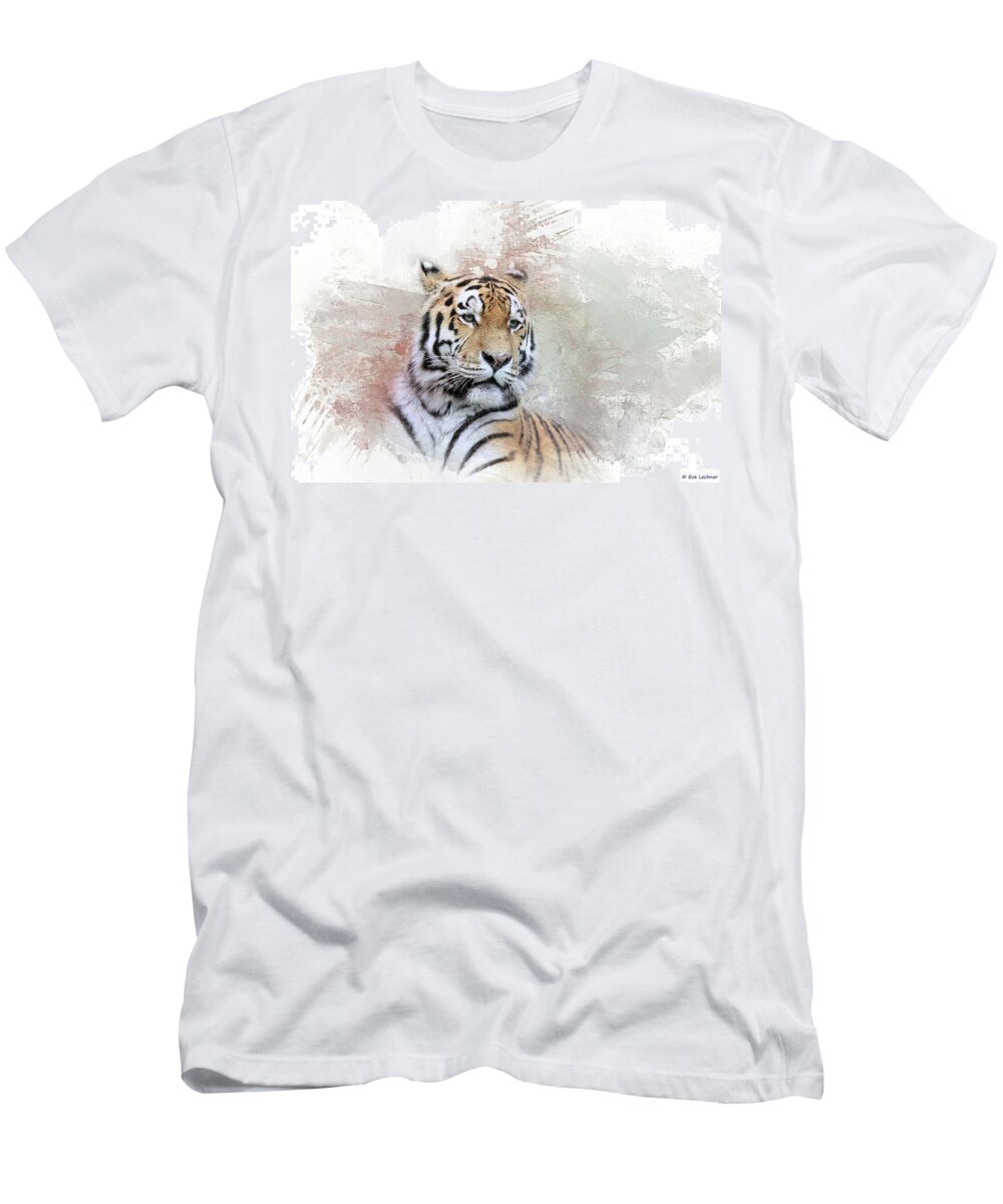 Siberian Tiger T-Shirt featuring the photograph Majestic by Eva Lechner