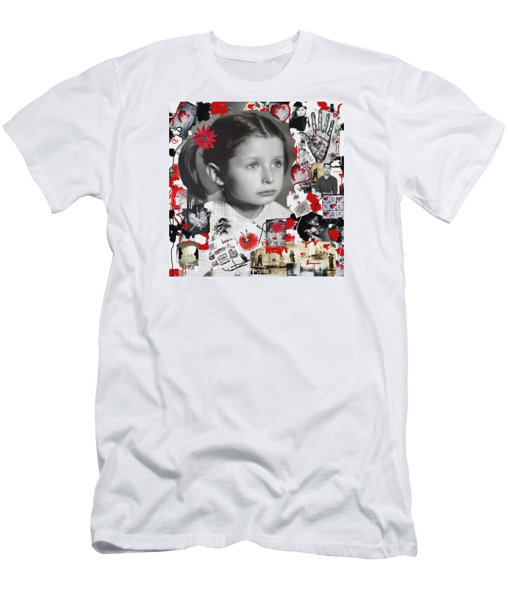 Girl T-Shirt featuring the mixed media Mala by Sladjana Lazarevic