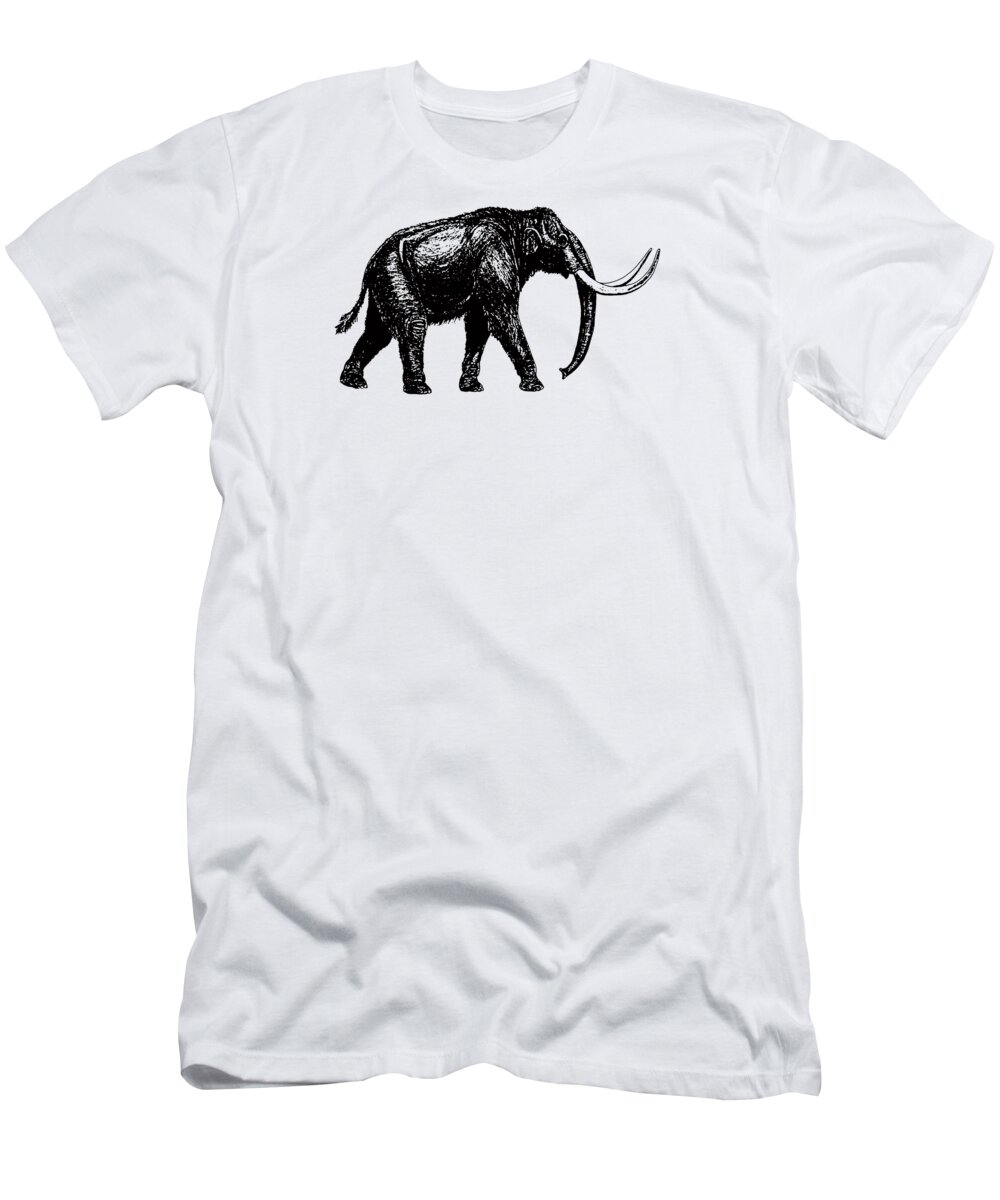 Mastodon. Woolly T-Shirt featuring the digital art Mammoth Tee by Edward Fielding