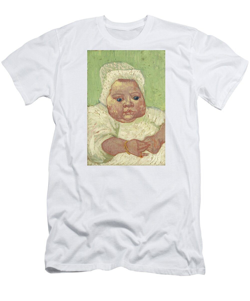 Vincent Van Gogh 1853 - 1890 Le B�b� Marcelle Roulin. Beautiful Little Baby T-Shirt featuring the painting Marcelle Roulin by MotionAge Designs