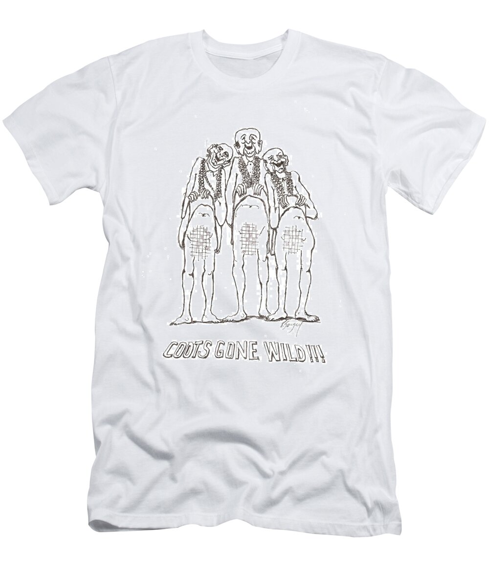 Feral T-Shirt featuring the drawing Mardi Gras II by R Allen Swezey