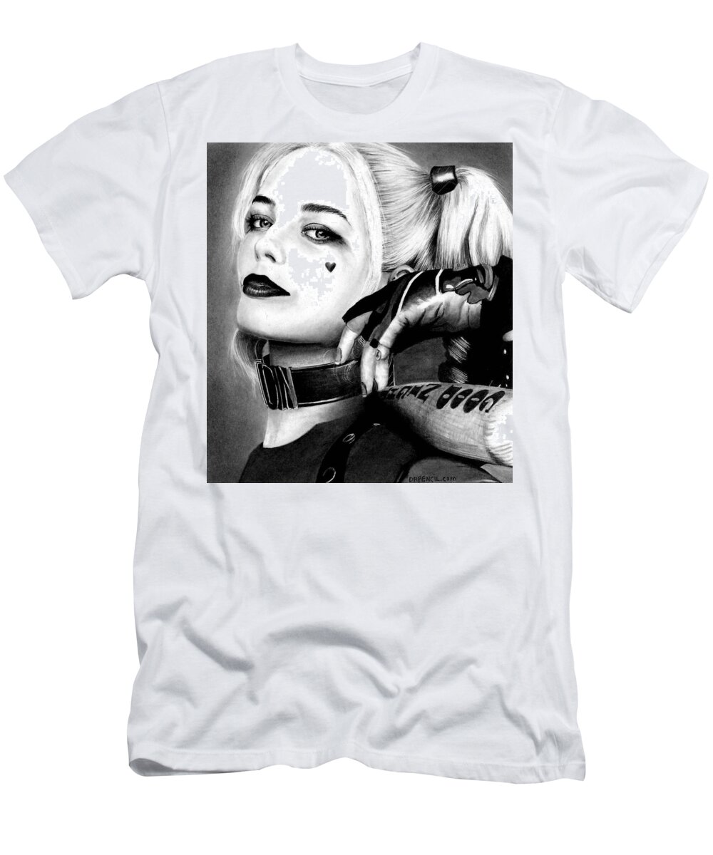 Margot Robbie T-Shirt featuring the drawing Margot Robbie by Rick Fortson