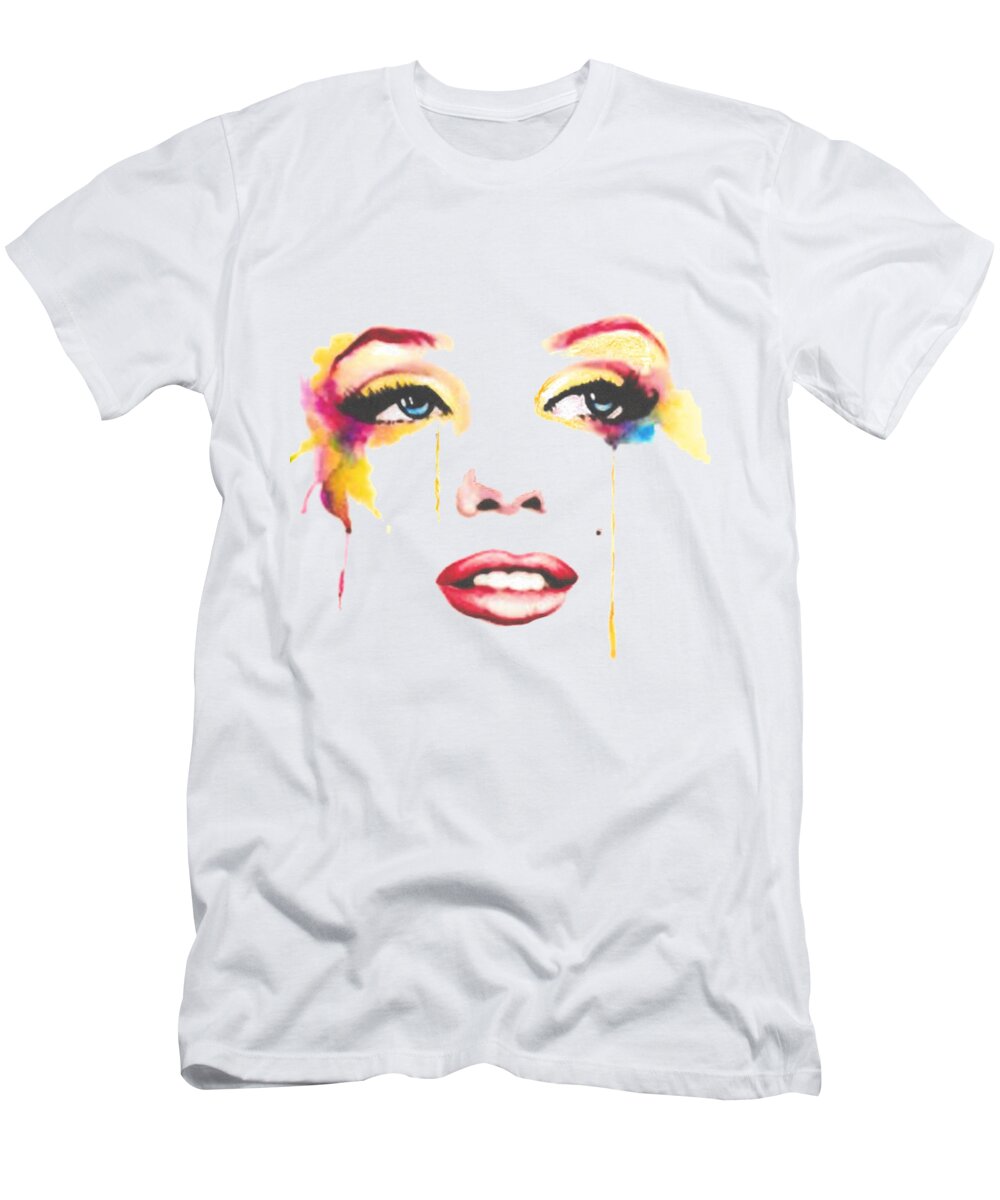Lady Stars T-Shirt featuring the painting Marilyn T-shirt by Herb Strobino