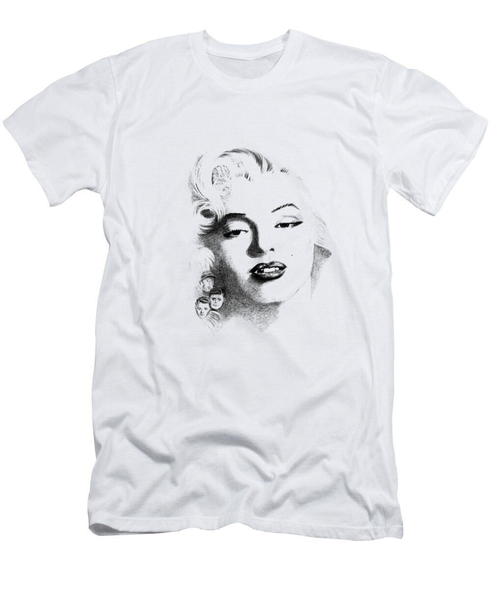 Marilyn T-Shirt featuring the drawing Marilyn by John Barnard