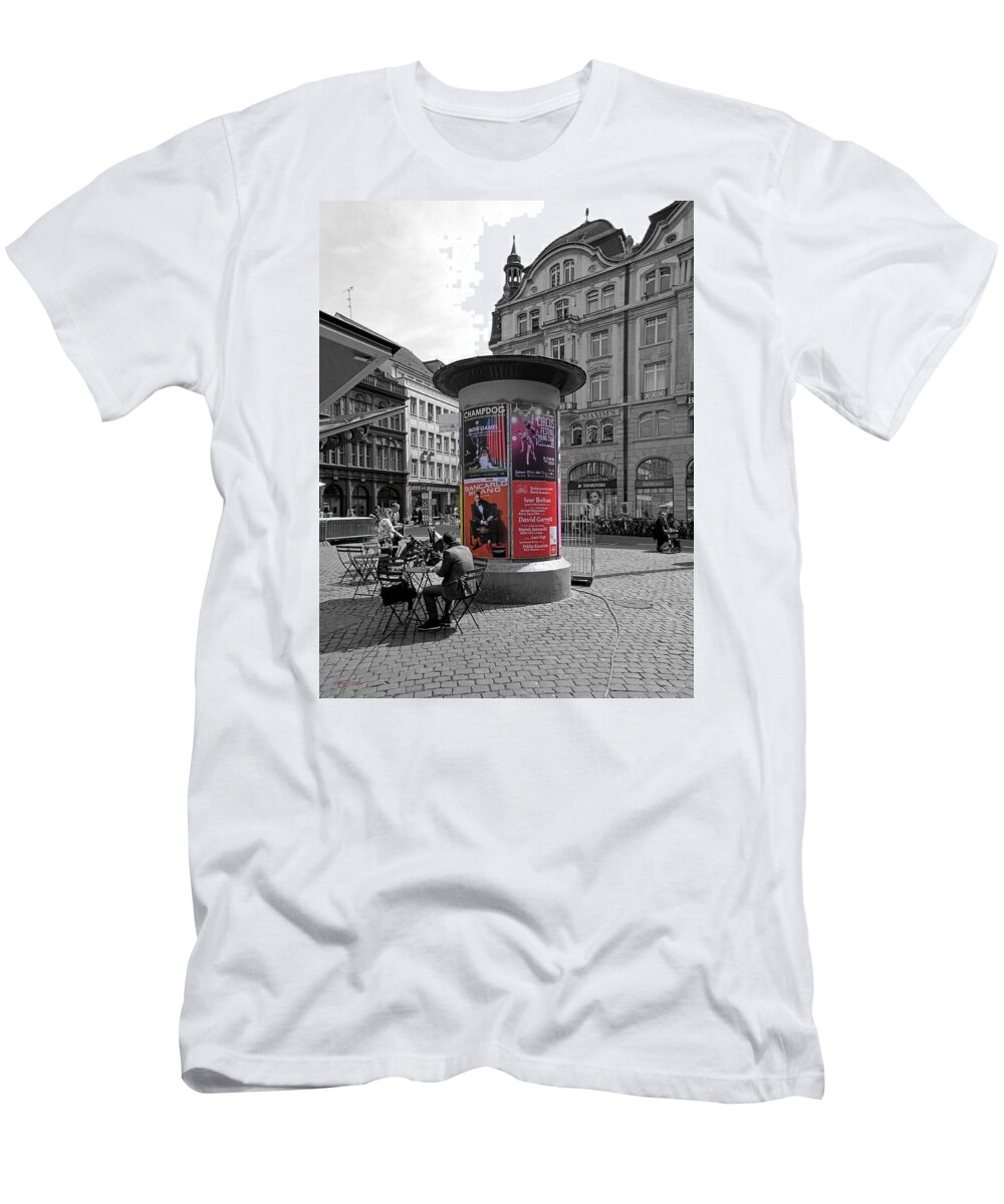Marktplatz Advertiser T-Shirt featuring the photograph Marktplatz Advertiser by Martine Murphy