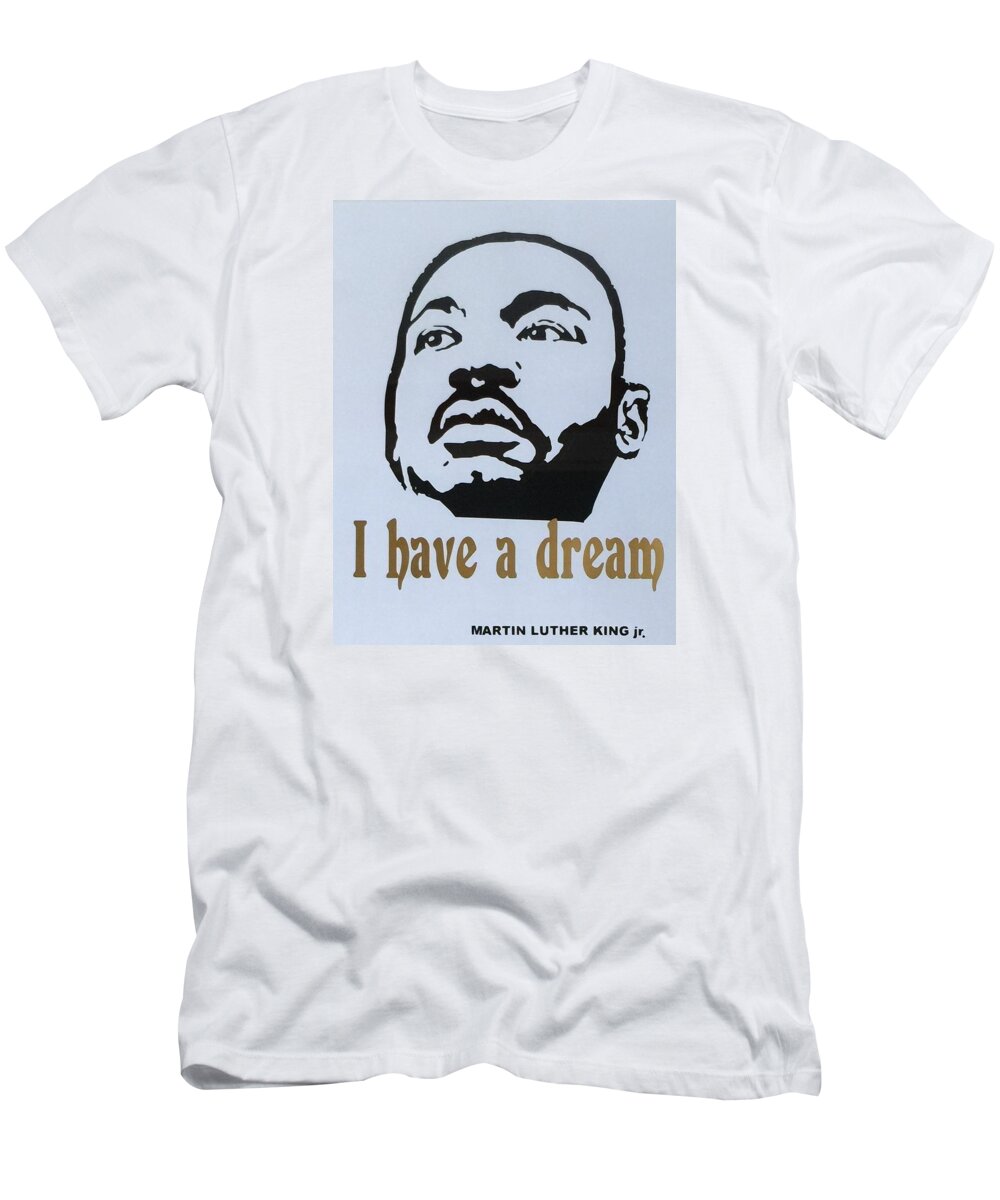 Art T-Shirt featuring the mixed media Martin Luther King by Ryszard Ludynia