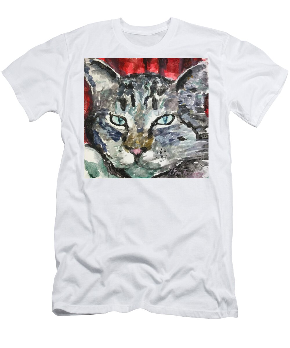 Cat T-Shirt featuring the painting Mason by Stan Tenney